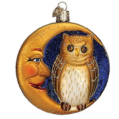 Old World Christmas 3.75 In Owl In Moon Halloween Tree Ornament , Halloween Decor Moon Owl Halloween (1PC)