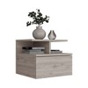 Floating Nightstand 12"H, Wall Mounted with Single Drawer and 2-Tier Shelf - 4 of 4
