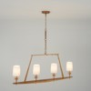 Rennnsan Merivae 47" W 4 - Light Liner Linen Mid-Century Modern Dimmable Distressed Kitchen Island Pendant in Gold - 3 of 4