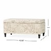 GDFStudio Carver Contemporary Fabric French Script Storage Ottoman Bench, Beige/Dark Brown - 3 of 4