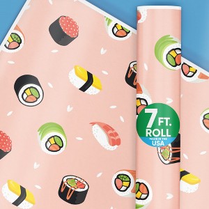 Big Dot of Happiness Sushi Wrapping Paper, Japanese Party Theme Gift Wrap for Birthday Parties, 24 in x 7 feet, 1 Roll - 1 of 4