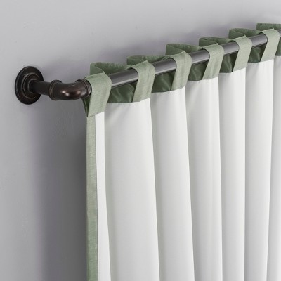 Moss Green Faux Silk Blackout Curtain Panel, 50" x 63"