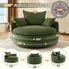 Whisen Corduroy Swivel Round Sofa Chair with Dual-layer Cushion Design and 3 Removable Pillows - 2 of 4
