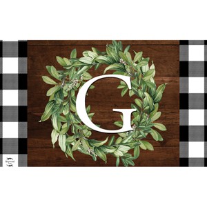 Briarwood Lane Everyday Doormat 30x18 Indoor Outdoor Wreath Monogram Letter G Doormat - 1 of 4