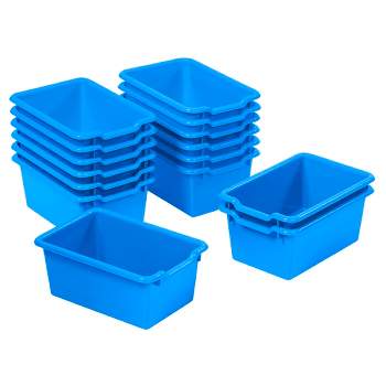 Tubstr Storage Bins for Utility Carts | 2 Attachable Plastic Tubs w/Removable Lids | 3 Gallon Bins Fit Most Utility Tub Carts | Easy Removable