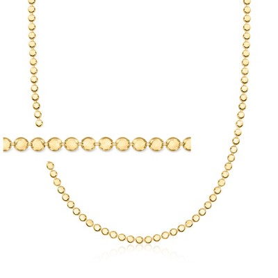 Pure Collection by Ross-Simons Italian 18kt Gold Vermeil Flat-Bead Necklace