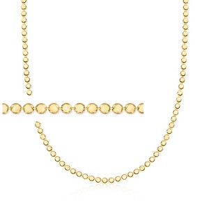 Pure Collection by Ross-Simons Italian 18kt Gold Vermeil Flat-Bead Necklace - 1 of 4