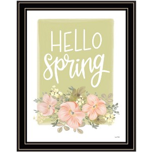 HomeRoots Hello Spring Floral Black Framed Print Wall Art - 1 of 3