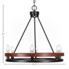 Toltec Lighting Belmont 6 - Light Chandelier in  Matte Black/Wood Grain - 4 of 4