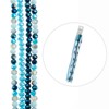 Crystal Lane DIY 4x6mm Blue Mix Glass Faceted Rondelle 7" Designer 4 Bead Strands - 4 of 4