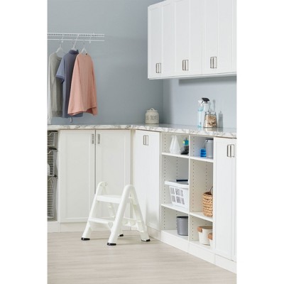 White 2-Step Foldable Plastic Step Stool