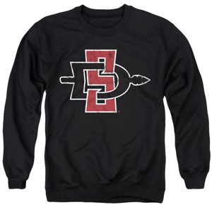 Men's San Diego State University Distressed Primary Logo Crewneck Sweatshirt - 1 of 4