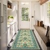 Acekool Washable Area Rug, Non-Slip Floral Botanical Carpet, Soft Low Pile Throw Rug for Living Room Bedroom Kitchen, Stain Resistant - 2 of 4