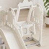 TopComfy Playground Swings for Outdoor Swing Set, Children Outdoor Playset Place, Suitable for Garden, Courtyard, White,102.1”*64.96”*44.5" - 3 of 4