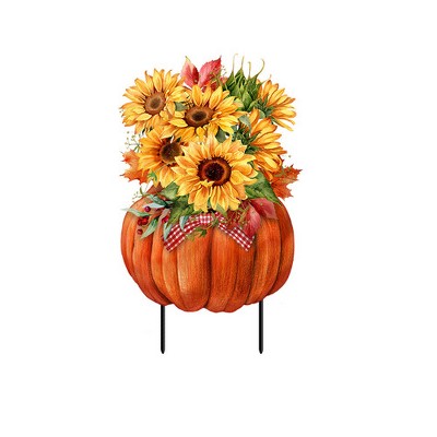 Briarwood Lane Fall Metal Art x Sunflowers in Pumpkins For Fall Metal Art