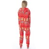 Friends TV Show Womens' Central Perk Ugly Christmas Sweater Hooded Pajama Union Suit Multicolor - 2 of 4