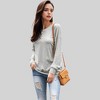 Anna-Kaci Women's Long Sleeve Henley Pullover with Button Detail and Ribbed Cuffs - 2 of 4