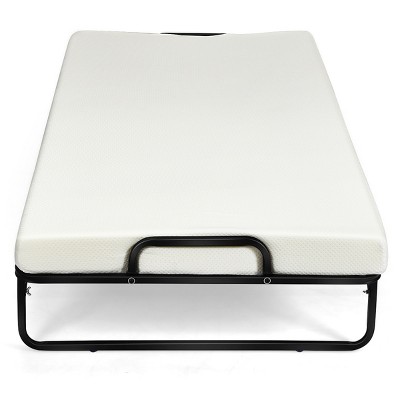 Tangkula Folding Bed with Memory Foam Mattress Rollaway Guest Bed Daybed