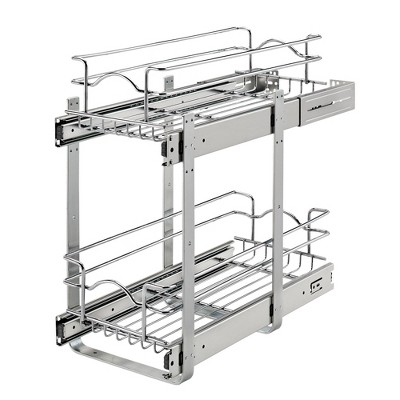 Rev-a-shelf 5wb2 2-tier Wire Basket Pull Out Shelf Storage For Kitchen Base  Cabinet Organization, Chrome : Target