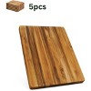5-Piece Wooden Cutting Board with Handles, Grooved Wood Plate, Wooden Tray, Cutting Board for Meat, Fruit, Cheese - 3 of 4