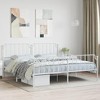 vidaXL Robust Steel Bed Frame with Elegant Design - White Metal Bedstead with Headboard and Footboard - 2 of 4