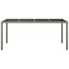 vidaXL Patio Table, Gray 74.8"x35.4"x29.5" Tempered Glass and Poly Rattan - 3 of 4