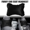 Unique Bargains Faux Fur Head Neck Car Support Pillow Cushion 1 Pair - 2 of 4