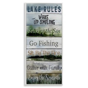 Stupell Industries Lake Rules Rustic List, 10" x 24" - 1 of 4