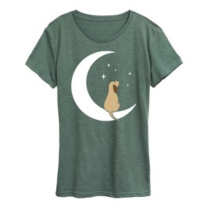 Women's - Instant Message - Dog On Moon Short Sleeve Graphic T-Shirt - 1 of 4