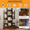 TiramisuBest Rustic Brown Bookshelf with 2 Drawers – 12-Tier Freestanding Open Display Bookcase for Home Office, Living Room, Bedroom - 4 of 4