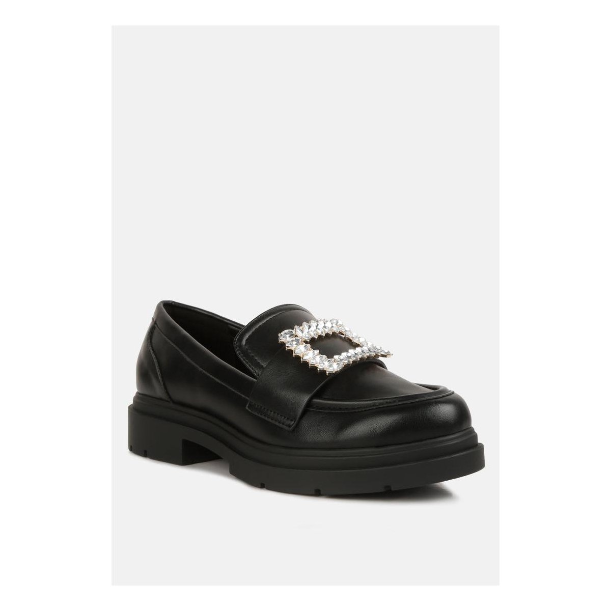 Женские туфли London Rag Womens Bossi Faux Leather Loafers With Buckle Embellishment 6 — фото 2