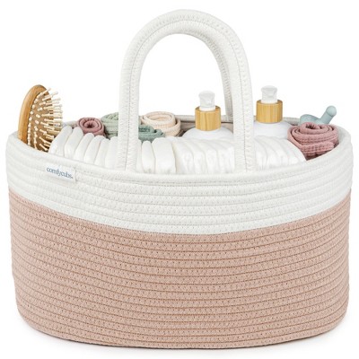 Large Portable Baby Diaper Caddy Organizer Nursery Storage Bin and Car Travel Basket by Comfy Cubs
