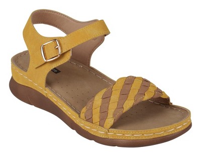 GC Shoes Millis Woven Comfort Slingback Flat Sandals