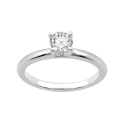GILDED 1/2 ct. T.W. Round Cut Lab Diamond (SI1-SI2 Clarity, F-G Color) and 10KT White Gold Solitaire Ring