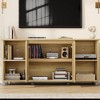 Mid-Century 70" TV Stand, Entertainment Center with Rattan Door Cabinet & Open Shelf - 3 of 4