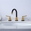 WOWOW 8 in. Widespread Double Handle Bathroom Faucet in Matte Black - 2 of 4