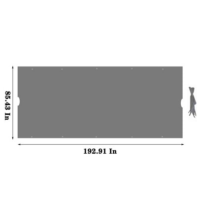 DOMETOUR Universal Canopy Cover Replacement for 12x9 Ft Curved Outdoor Pergola Structure-Grey