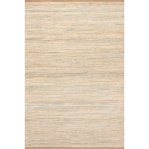 Home Conservatory Mixed Stripe Handwoven Jute Indoor Area Rug, 4' x 6', Blue - 1 of 4