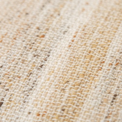 20" Beige and White Striped Tassel Throw Pillow