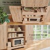 SinCiDo Fluted Kitchen Pantry with 4 Doors and Adjustable Shelves, 72″ Tall Modern Pantry Cabinet with Drawer, Wood Cupboard for Kitchen, Natural Oak - 4 of 4