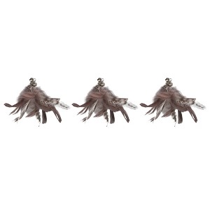 Unique Bargains Cat Feather Plaything Cat Wand Replacement Feather Fluffy Plume Brown 3 Pcs - 1 of 4