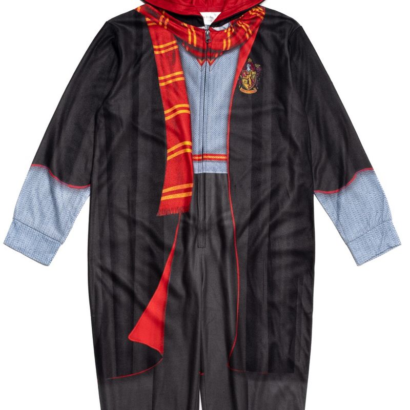 Harry Potter Gryffindor Fleece Zip Up Costume Coverall Big Kid, 3 of 8