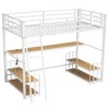 NicBex Twin Size Loft Bed with Desk Metal Bed Frame with 2 2-Layer Storage Shelves, Ladder and Full Length Guardrail, No Box Spring Required - 3 of 4