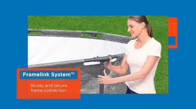 12ft Stone Print Steel Frame Round Above Ground Pool with Filter Pump