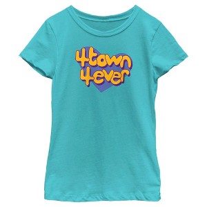 Girl's Turning Red 4Town 4Eva Heart T-Shirt - 1 of 4