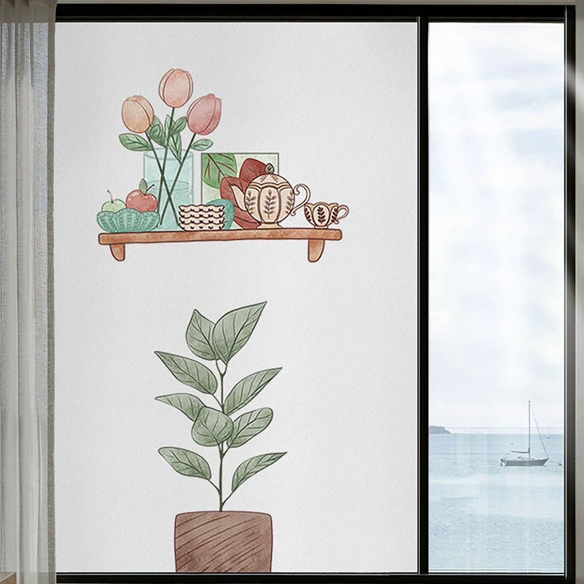 Unique Bargains Window Films Opaque Full Shading Sticker Polyvinyl Chloride Multicolour - thumbnail 10