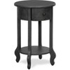 James Round Side Table Dark Gray - Finch: Elegant Wood Legs, No Assembly Required, Modern Style - 2 of 4