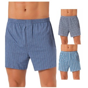 INSPIRE CHIC Men's 3 Pack Classic Plaid Pattern Boxer Shorts - 1 of 4