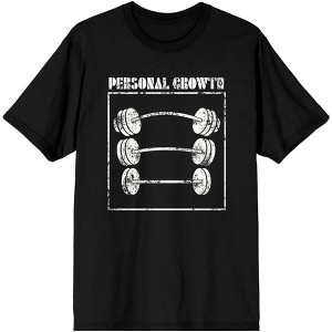 Gym Culture Barbell Weights Personal Growth Unisex Adult's Black Graphic Tee - 1 of 3