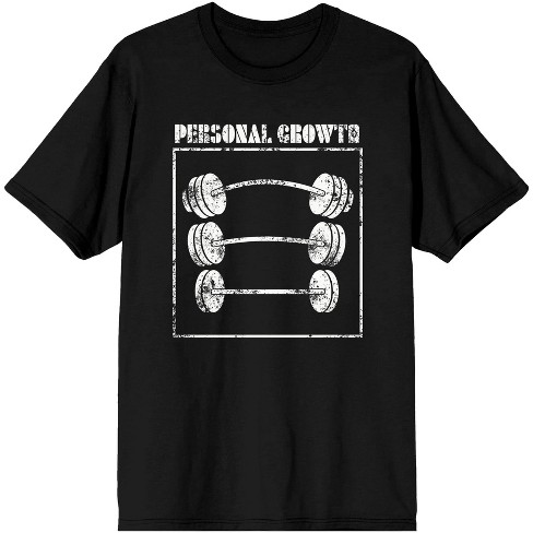 Gym Culture Barbell Weights Personal Growth Black Graphic Tee-xxl : Target